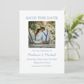 手お洒落引き青図解入りの、写真付きの結婚の セーブザデート (スタンド正面)