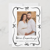 手お洒落引き黒弓2写真妊娠 案内状 (正面)