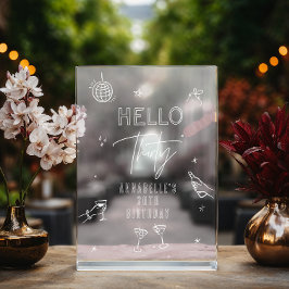 手お洒落引き30歳の誕生日ドリンクパーティー アクリルサイン