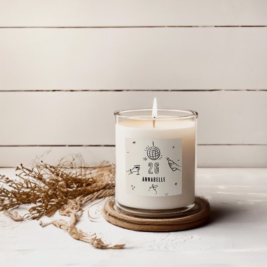 手お洒落引き30歳の誕生日ドリンクパーティー スクエアシール