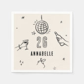 手お洒落引き30歳の誕生日ドリンクパーティー スタンダードカクテルナプキン (正面)