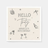 手お洒落引き30歳の誕生日ドリンクパーティー スタンダードカクテルナプキン (正面)