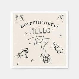 手お洒落引き30歳の誕生日ドリンクパーティー スタンダードカクテルナプキン