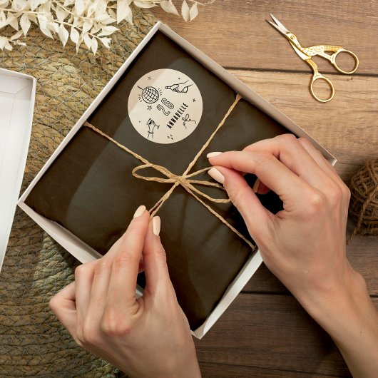 手お洒落引き30歳の誕生日ドリンクパーティー ラウンドシール