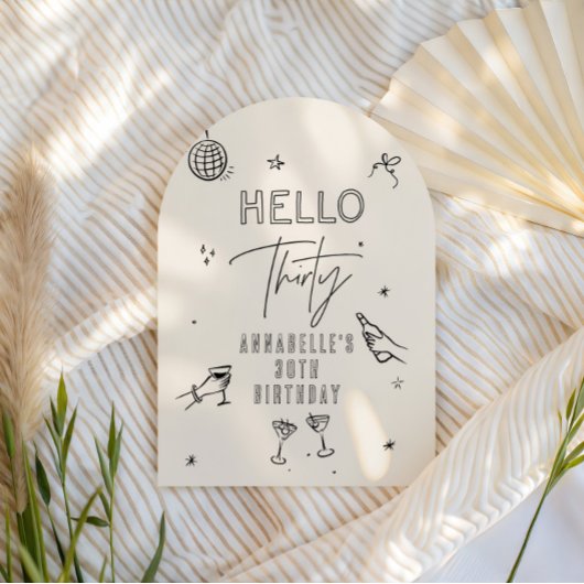 手お洒落引き30歳の誕生日ドリンクパーティー 招待状