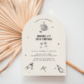 手お洒落引き30歳の誕生日ドリンクパーティー 招待状