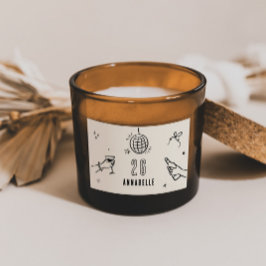 手お洒落引き30歳の誕生日ドリンクパーティー 長方形シール