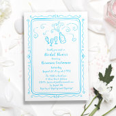 手お洒落引ドードルカスタムブライダルシャワー 招待状