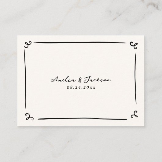 手お洒落引予算座席表 プレイスカード (裏面)