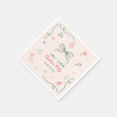 手お洒落描きおもしろいフランスのクリスマスパーティー スタンダードカクテルナプキン (角)