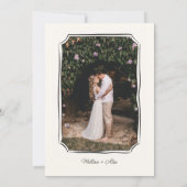 手お洒落描きおもしろい予測できなの結婚写真 サンキューカード (裏面)