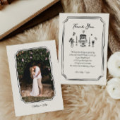 手お洒落描きおもしろい予測できなの結婚写真 サンキューカード