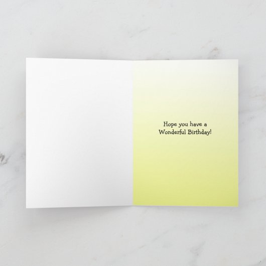 手お洒落描きお誕生日ケーキパーソナライズされた カード (内部)