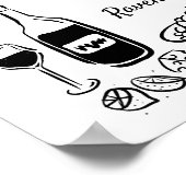 手お洒落描きイラストドードル結婚ズ ポスター (角)