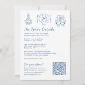 手お洒落描きイラストドードル結婚ズ 招待状 (裏面)