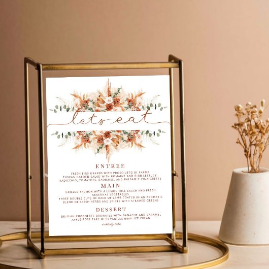 手お洒落描きスクリプ結婚トのメニューポスター ポスター