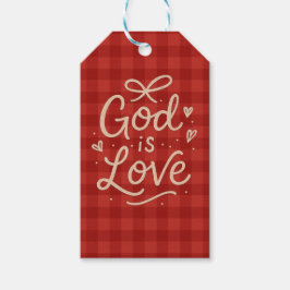 手お洒落描きタイポグラフィ赤市松模様に ギフトタグ