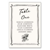 手お洒落描きドードルテーブル番号 テーブルナンバー (裏面)