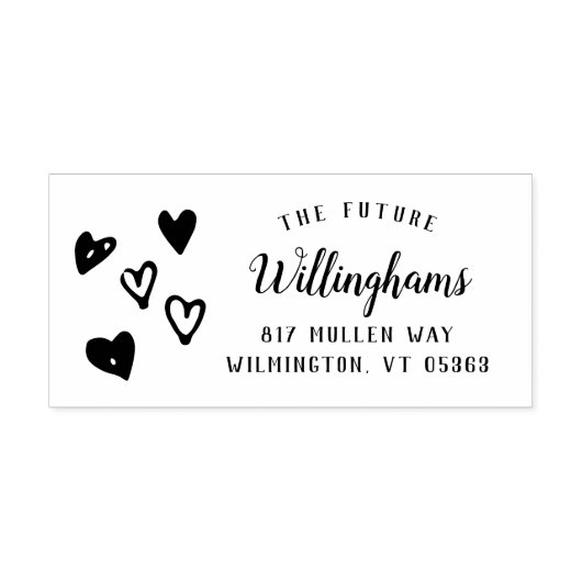 手お洒落描きハート | 結婚s セルフインキングスタンプ (デザイン)