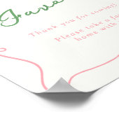 手お洒落描きピンクと緑の好意 ポスター (角)