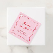 手お洒落描きピンク&レッド結婚ありがとう フェイバータグ (インサイチュ)