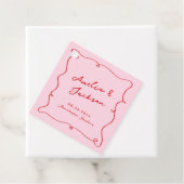 手お洒落描きピンク&レッド結婚ズ フェイバータグ (インサイチュ)