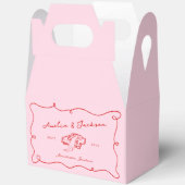 手お洒落描きピンク&レッド結婚ズ フェイバーボックス (見開き)