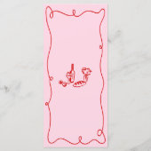 手お洒落描きピンク&レッド結婚ズ メニュー (裏面)