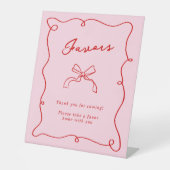 手お洒落描きピンク&赤の好意 台座サイン (正面)