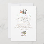 手お洒落描きファンキー秋の結婚式写真 サンキューカード (裏面)