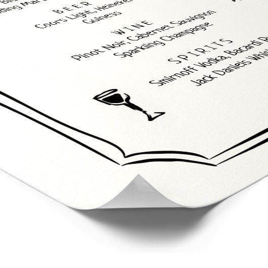 手お洒落描きフランスのの結婚バー ポスター (角)