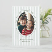 手お洒落描きフレームのセージストライプ数 シーズンカード (スタンド正面)