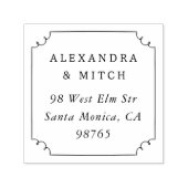 手お洒落描きフレーム名と差出人住所 セルフインキングスタンプ (デザイン)