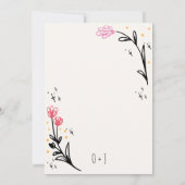 手お洒落描きフローラスクライブラウ結婚ェイ 招待状 (裏面)