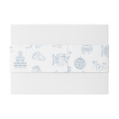 手お洒落描きブルー結婚の 招待状ベリーバンド (裏面例)