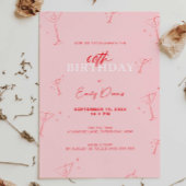 手お洒落描きマルティーニ60th誕生日パーティー 招待状