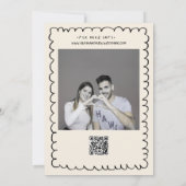 手お洒落描きレトロ写真ファンキー結婚の 招待状 (裏面)