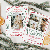 手お洒落描き家族写真 シーズンカード