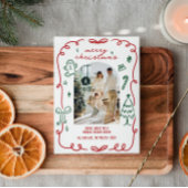 手お洒落描き家族写真 シーズンカード