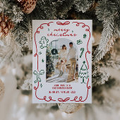 手お洒落描き家族写真 シーズンカード