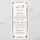 手お洒落描き結婚式 プログラム+パーティー メニュー (正面)