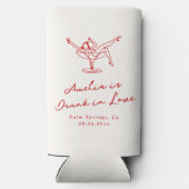 手お洒落描き赤バチェロレッテ スリム缶クーラー (裏面)