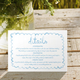 手お洒落明図解入りの、写真付きの青フレーム エンクロージャーカード