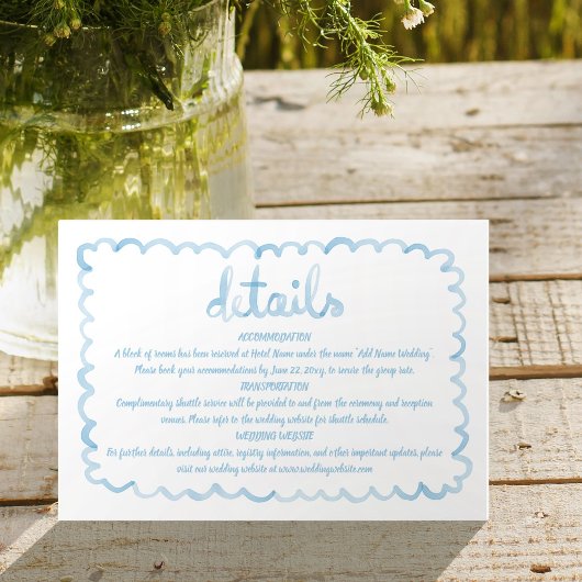 手お洒落明図解入りの、写真付きの青フレーム エンクロージャーカード