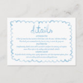 手お洒落明図解入りの、写真付きの青フレーム エンクロージャーカード (正面)