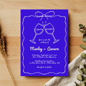 手お洒落王室のはエレガント青結婚い 招待状