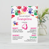 手かわいらし刷子供の誕生日パーティの招待状 招待状 (スタンド正面)