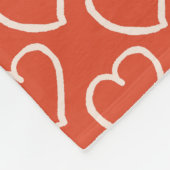 手かわいらし引きハートデザインピンクの赤 フリースブランケット (角)