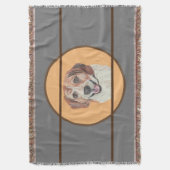 手かわいらし引きビーグル綿毛布 スローブランケット (正面縦)