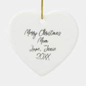 手かわいらし引き指パーソナライズされた数 セラミックオーナメント (裏面)